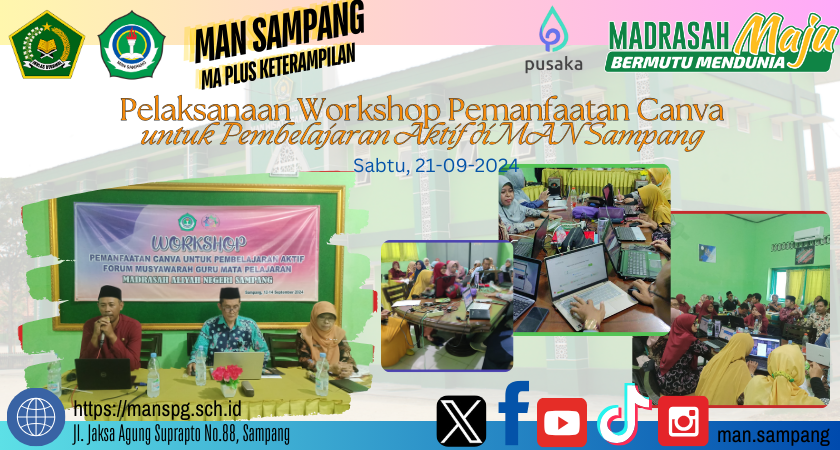 Pelaksanaan Workshop Pemanfaatan Canva untuk Pembelajaran Aktif di MAN Sampang