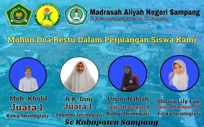 Selamat Bagi Siswa-siswi MAN Sampang, telah menjuarai KSM Tingkat Kabupaten 2021