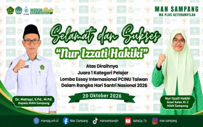 Nur Izzati Hakiki Juara 1 Kategori Pelajar Lomba Esai Internasional PCINU Taiwan 2026